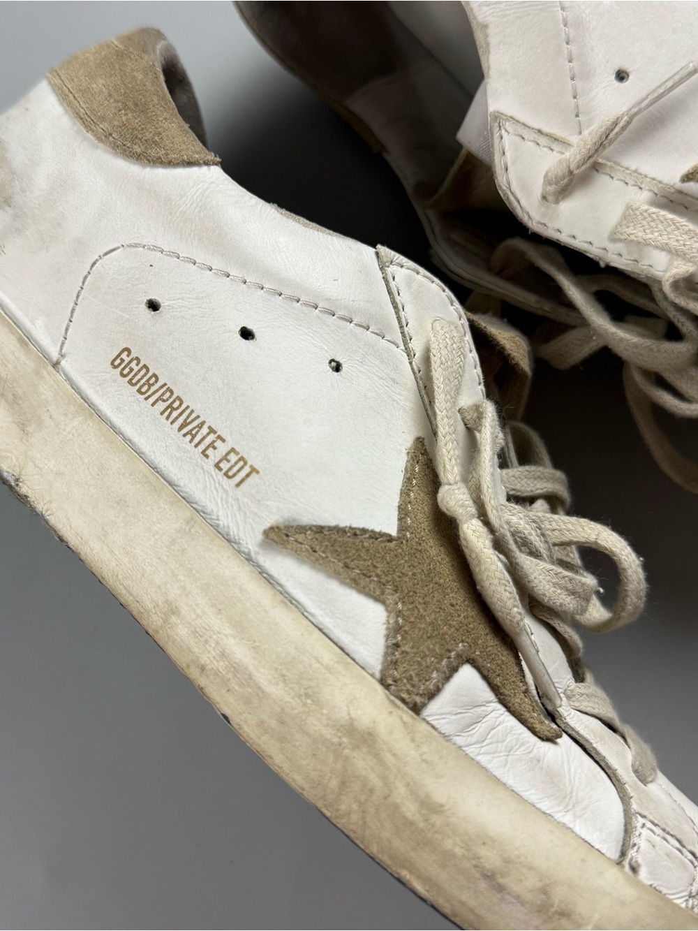 Golden Goose Superstar Leather Sneakers White Beige Star Womens EU 38 / US 7.5 - Picture 4 of 13